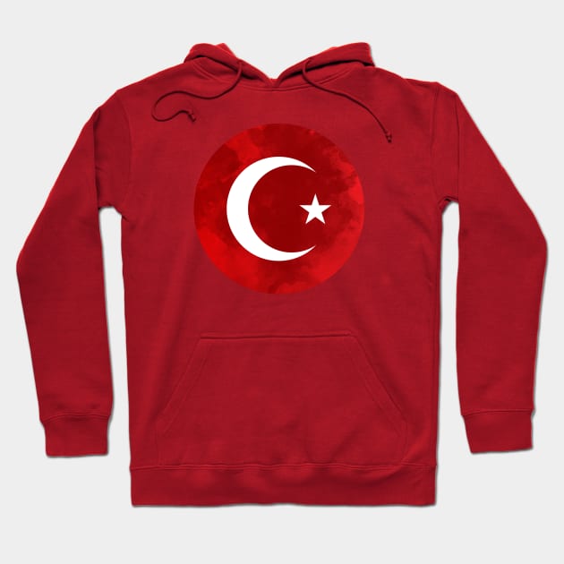 Watercolor Turkish Flag Hoodie by marieltoigo